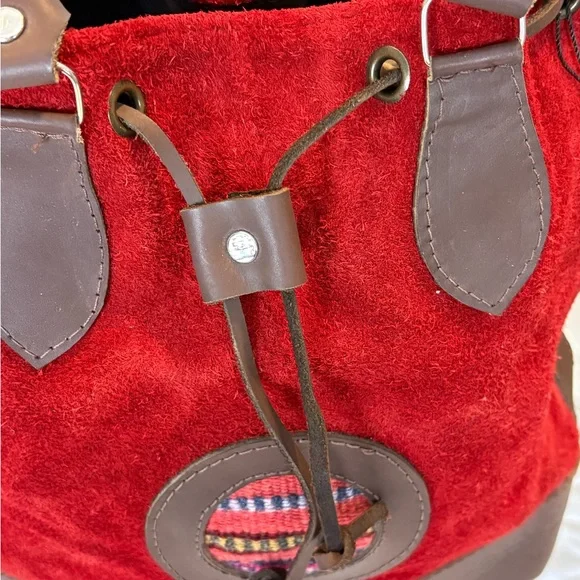 Vintage Manta Medallion Suede & Leather Bucket Bag - Picture 5 of 13